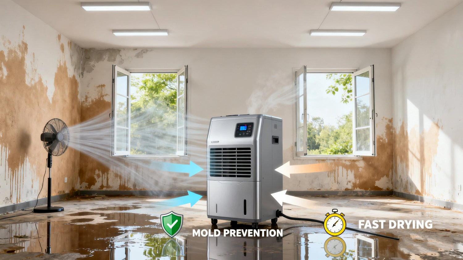Best Way to Dry a Room After a Leak – When to Use a Commercial Dehumidifier