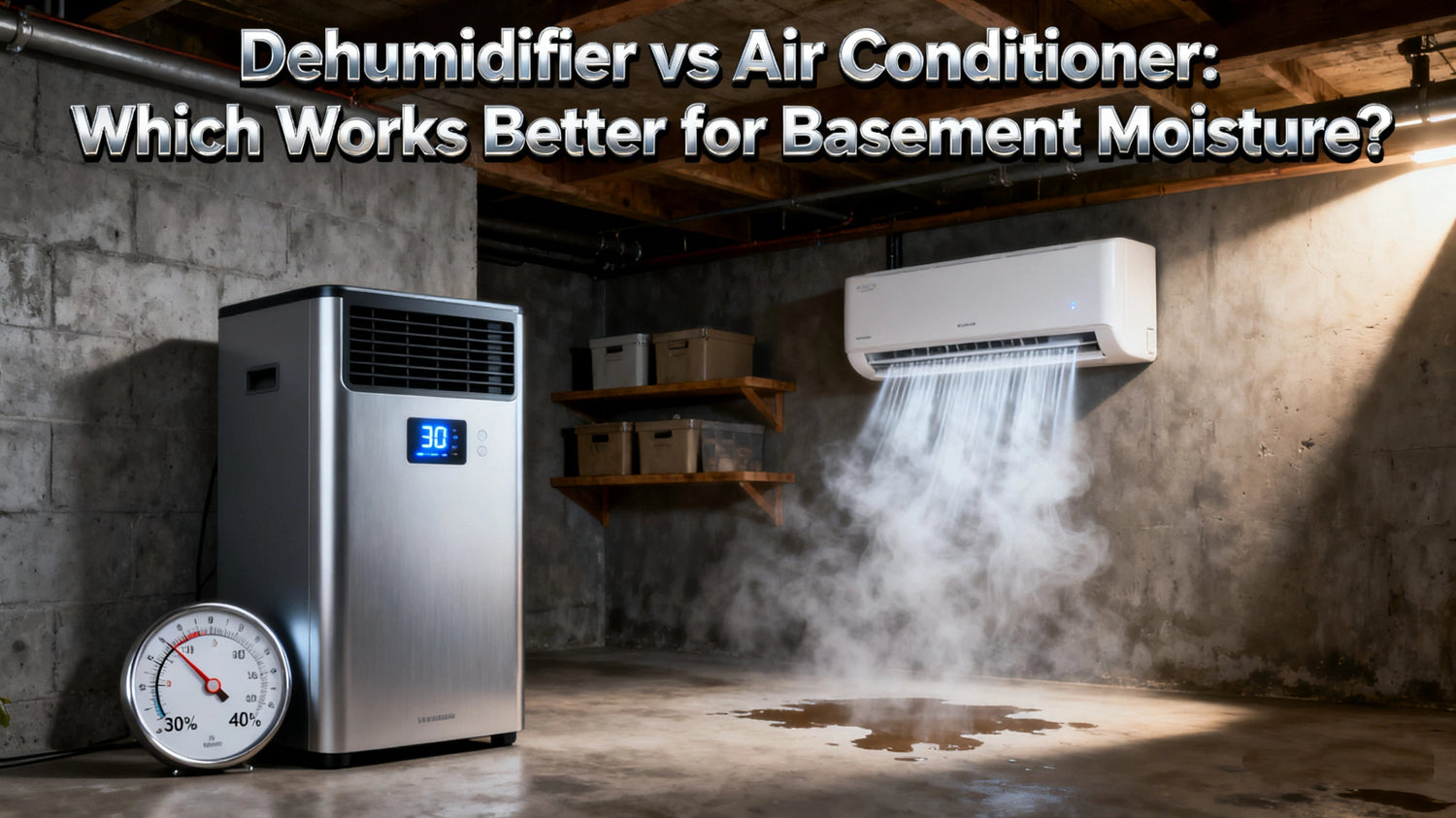 Dehumidifier vs Air Conditioner: Best Basement Moisture Solution