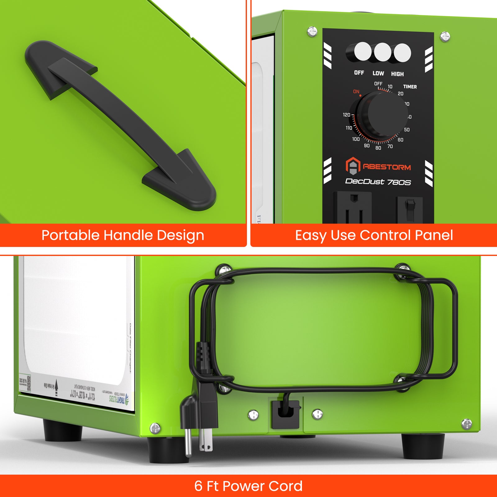 Abestorm 780 CFM Portable Air Filtration System For Woodworking Shops | DecDust 780S