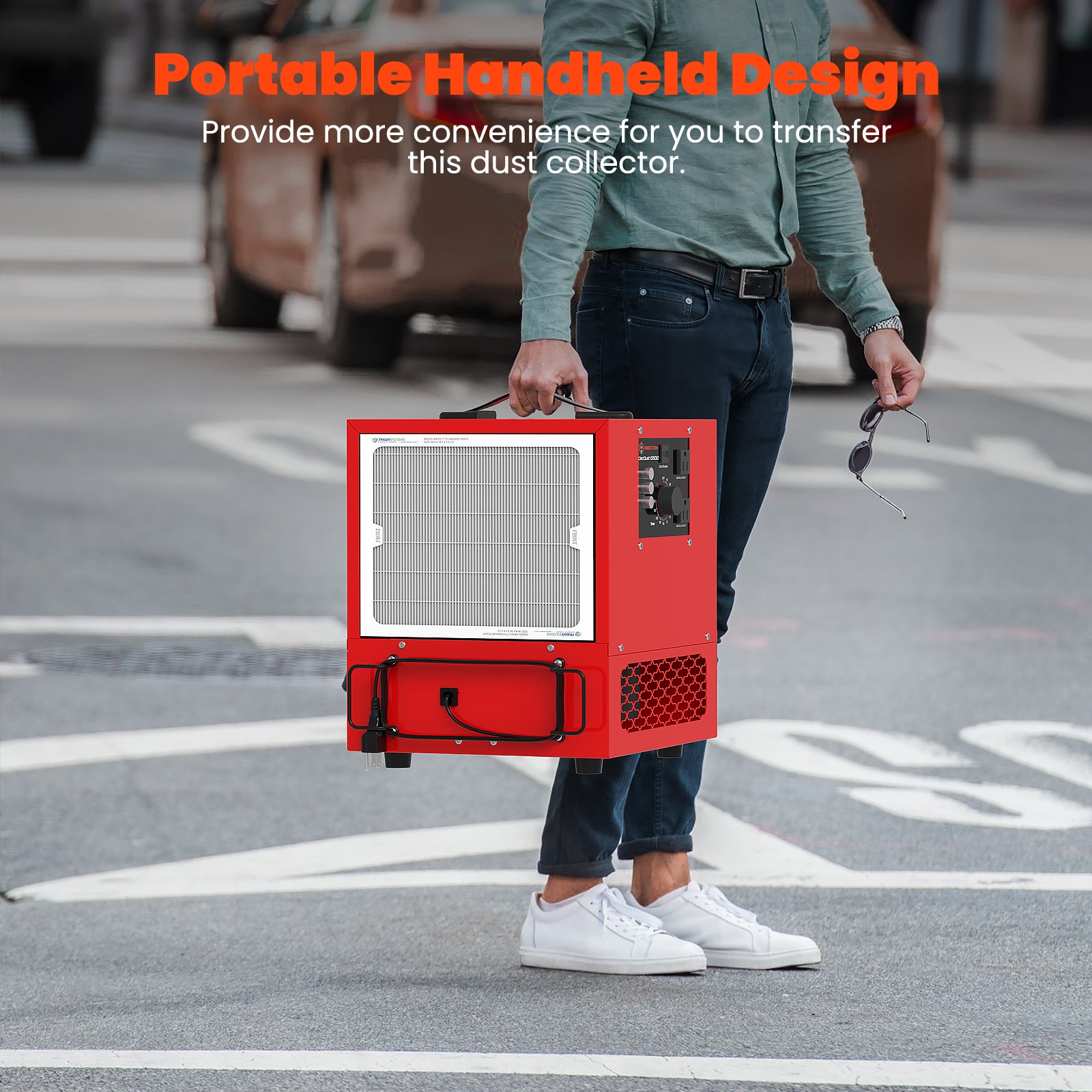 Abestorm 1050 CFM 180° Air Intake Air Filtration System Built-in Ionizer For Woodworking Shops | DecDust 1050IG