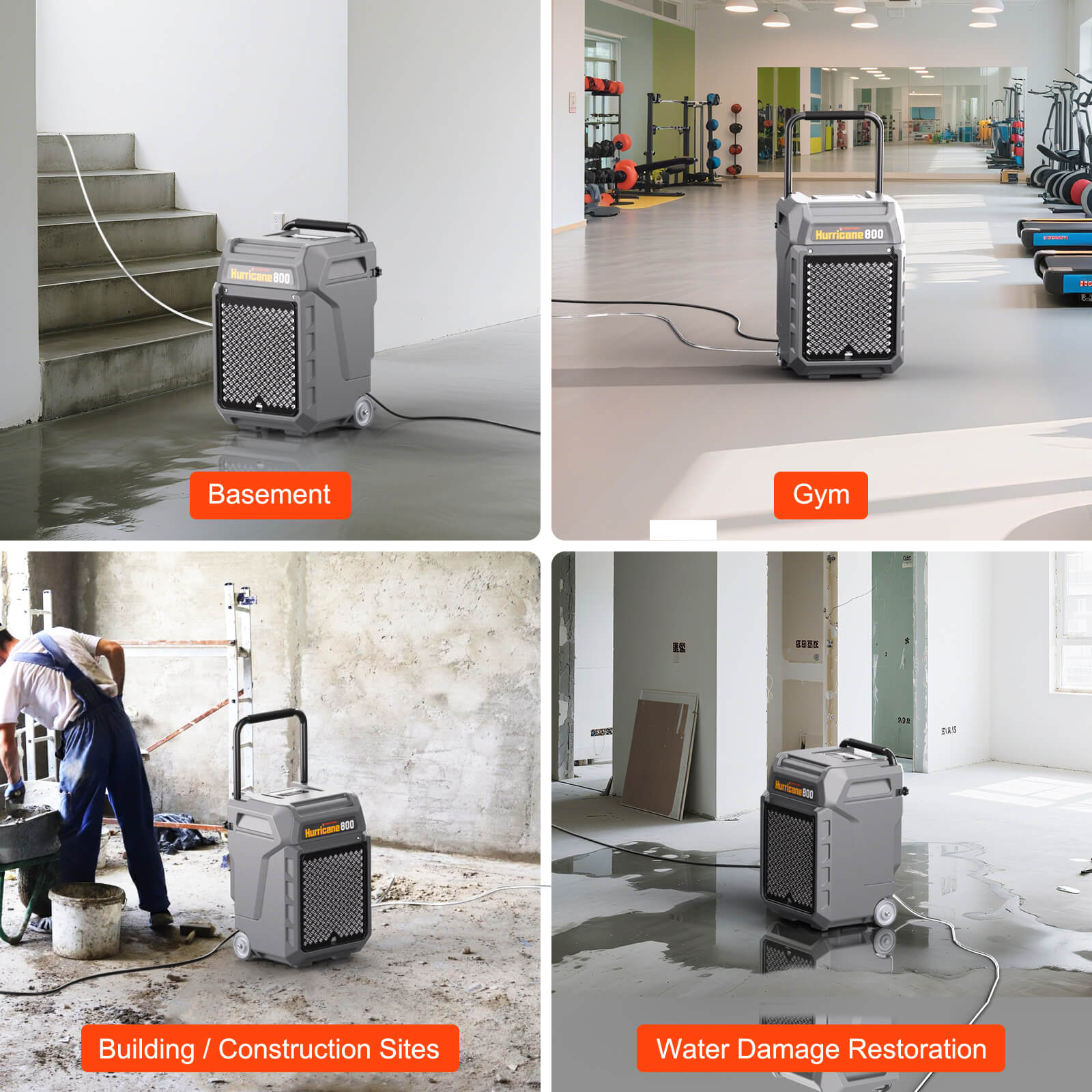 Abestorm 170 PPD 2,100 Sq.Ft Commercial Dehumidifier with Pump and Drain Hose | Hurricane 800