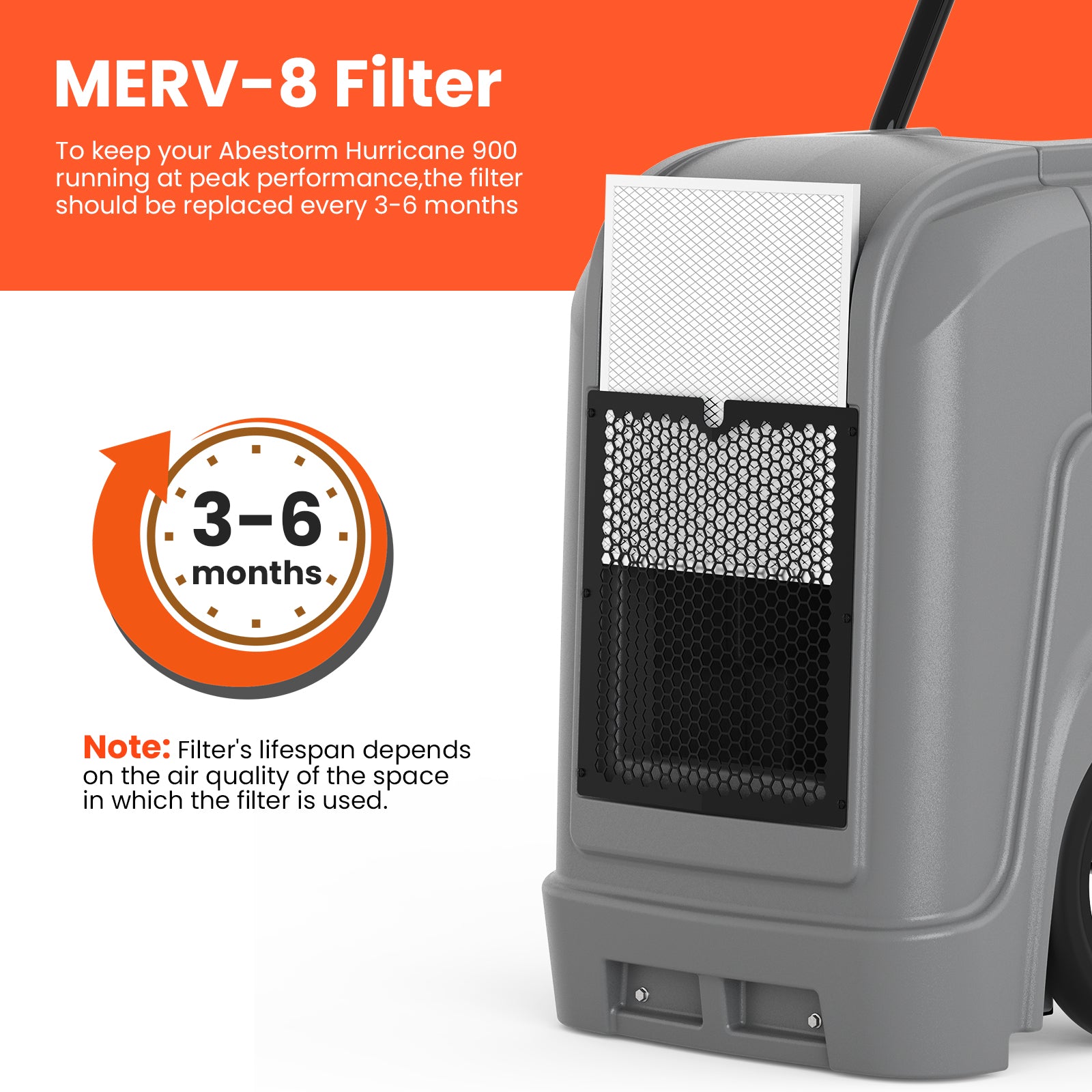 Abestorm 190 PPD 2,600 Sq.Ft Commercial Dehumidifier with Pump and Drain Hose | Hurricane 900