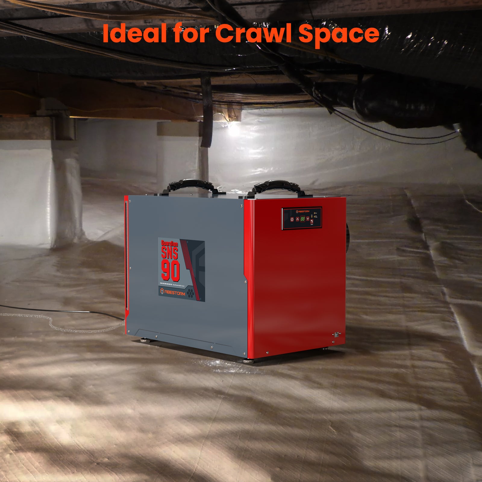 Abestorm 198 PPD Crawl Space Dehumidifier with Pump and Drain Hose | Guardian SNS90 | Energy Star Certified