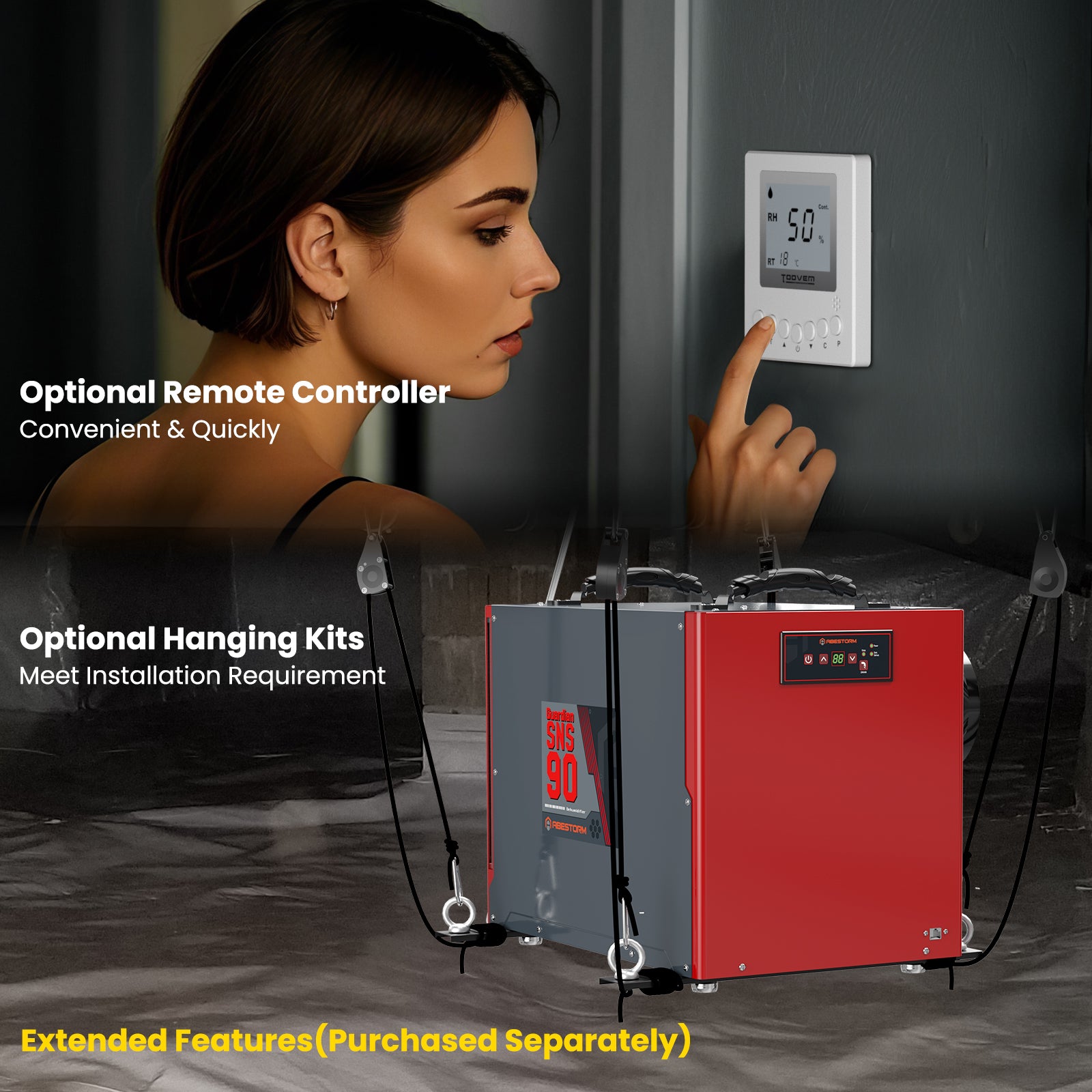 Abestorm 198 PPD Crawl Space Dehumidifier with Pump and Drain Hose | Guardian SNS90 | Energy Star Certified