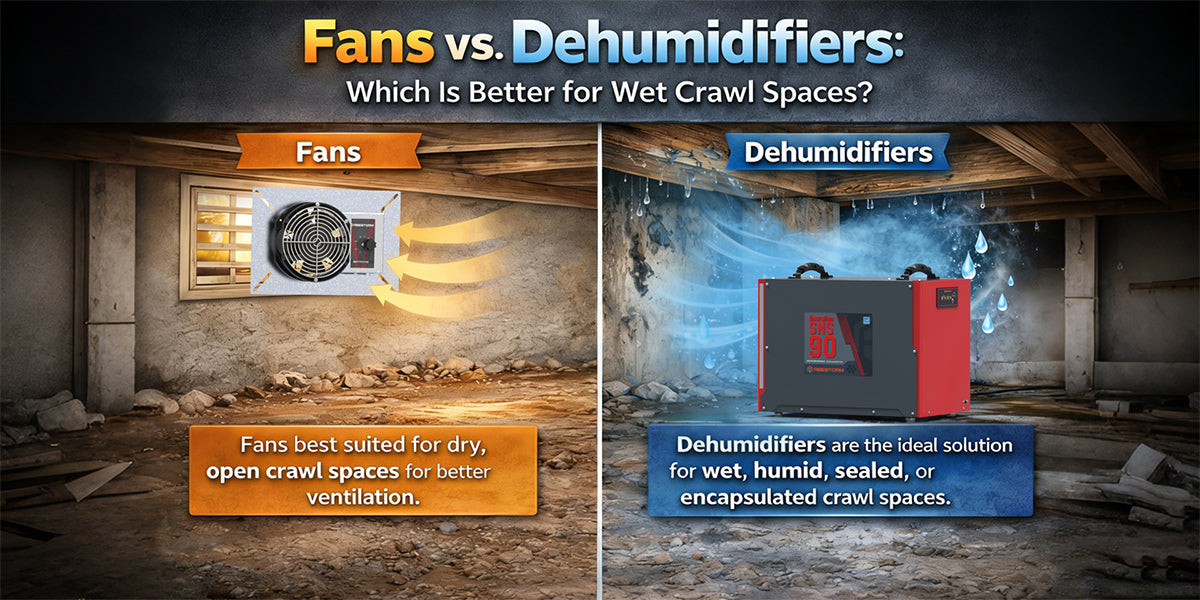 Which Works Better in Wet Crawl Spaces: Fans or Dehumidifiers?