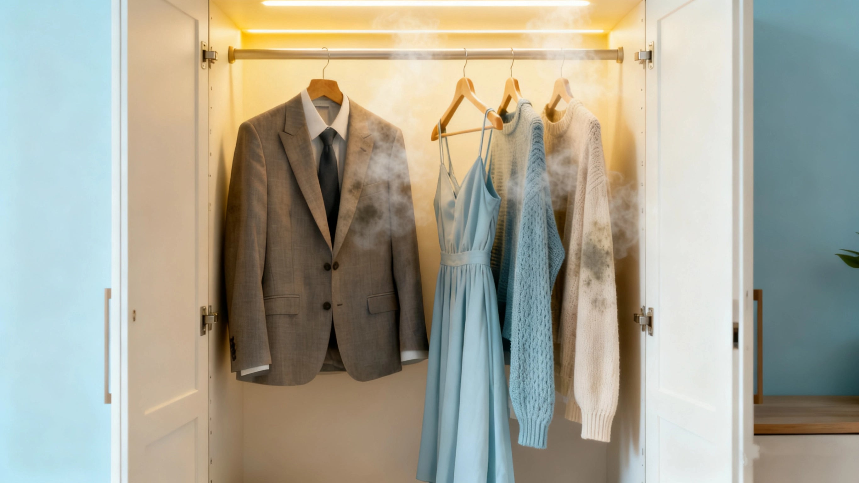 Why do the clothes in your closet smell damp and musty?