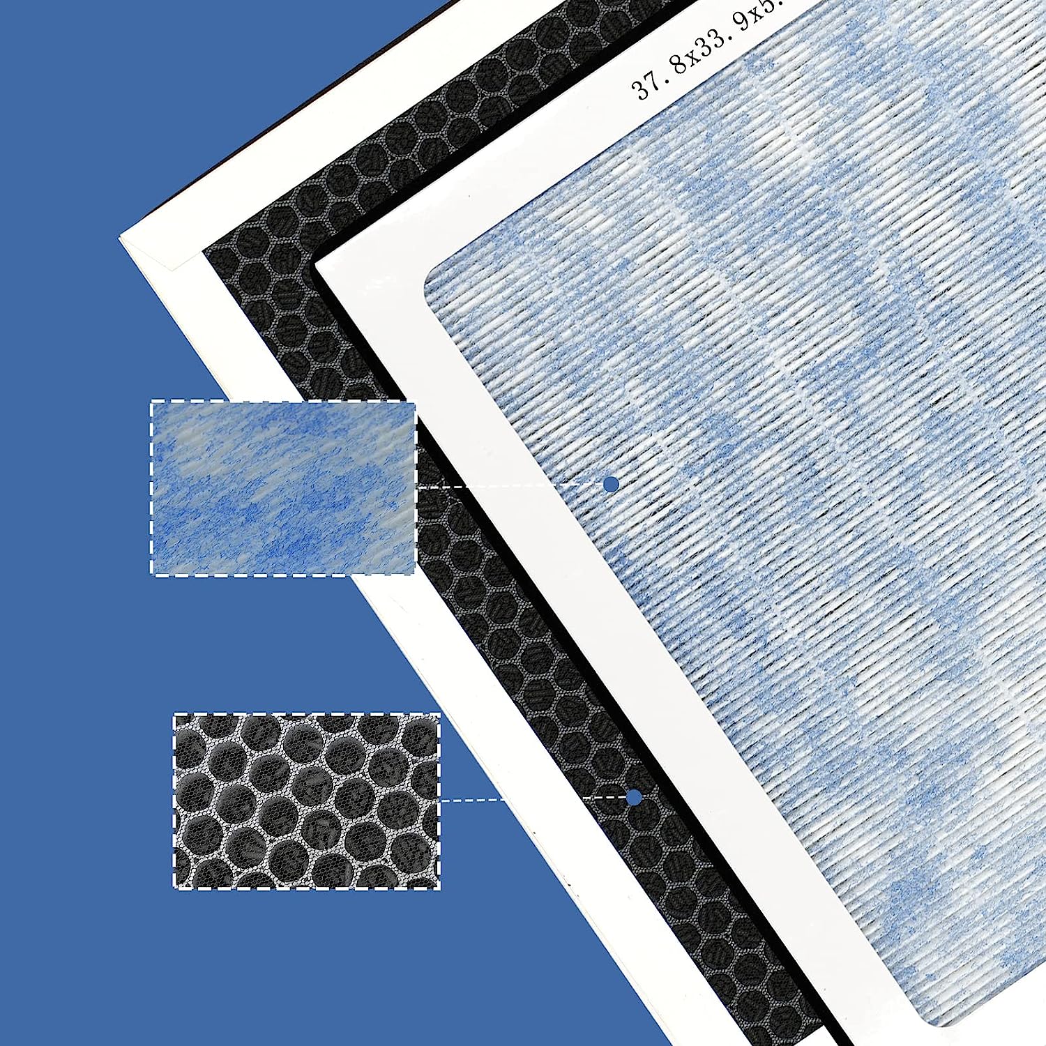 Abestorm HEPA/Activated Carbon Filter Replacement Set for HEPA UVIG Air Scrubber 3 Pack