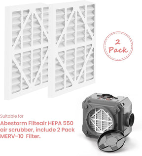 Abestorm 2 Pack MERV-10 Air Filter for Filterair HEPA 550 Air Scrubber