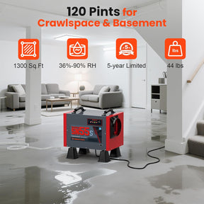 Abestorm 120 PPD Crawl Space Dehumidifier with Drain Hose for Basement | Guardian SN55S