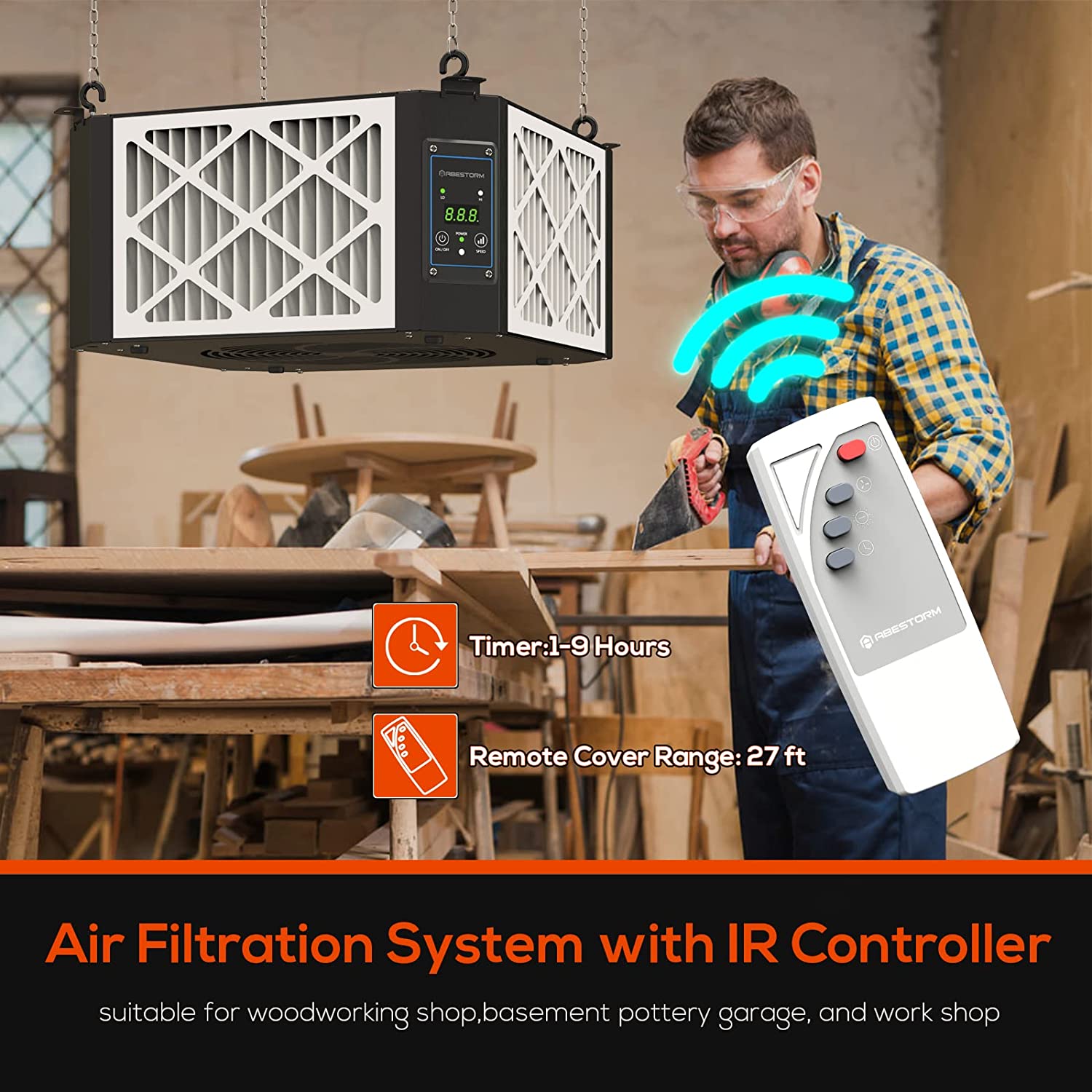 Abestorm 360 Degree Intake Air Filtration System Woodworking | DecDust 1350