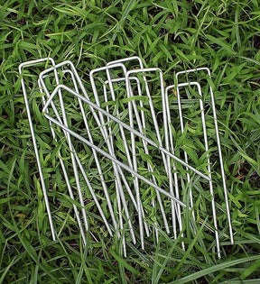 U-Shaped Galvanized Ground Nails(20pcs) For Fastening Weed Fabrics, Landscape Fabric Netting, Bed Sheets And Christmas Decorations And Accessories