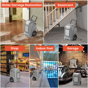 Abestorm 190 PPD 2,600 Sq.Ft Smart WIFI Commercial Dehumidifier with Pump and Drain Hose | Hurricane 900 Grey