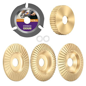 5 Pcs Angle Grinder Wood Carving Disc, for All Standard 4" or 4 1/2"Angle Grinders with Grinding Wheels, for Wood Carving Tools, Angle Grinder Attachments, Woodworking Tools Equipment