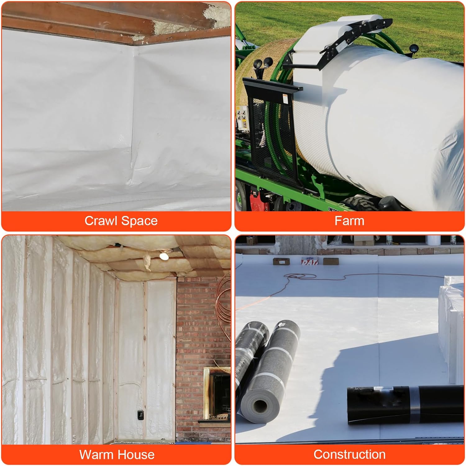 Abestorm 14 mil 10'x100' Crawl Space Vapor Barrier for Encapsulation and Moisture Control