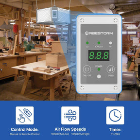 Abestorm 360 Degree Intake Air Filtration System Woodworking | DecDust 1350IG Gray