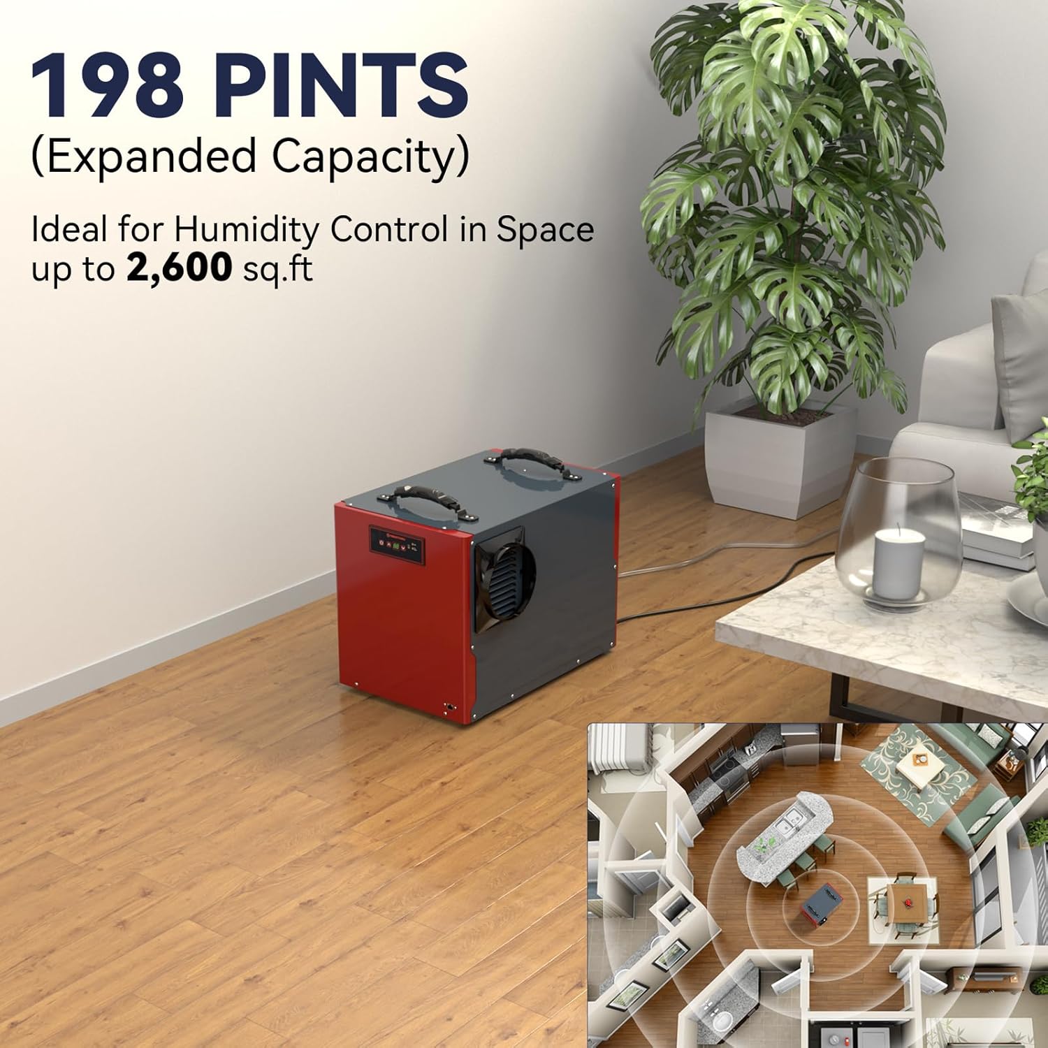 Abestorm 198 PPD Crawl Space Dehumidifier Size for 2,600 Sq. Ft | Guardian SN90