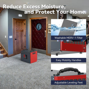 Abestorm 198 PPD Crawl Space Dehumidifier Size for 2,600 Sq. Ft | Guardian SN90