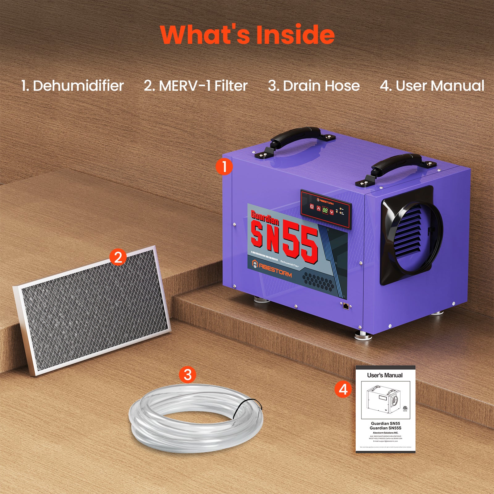 Abestorm 113 Pints Guardian SN55 Crawl Space Dehumidifiers (Purple)