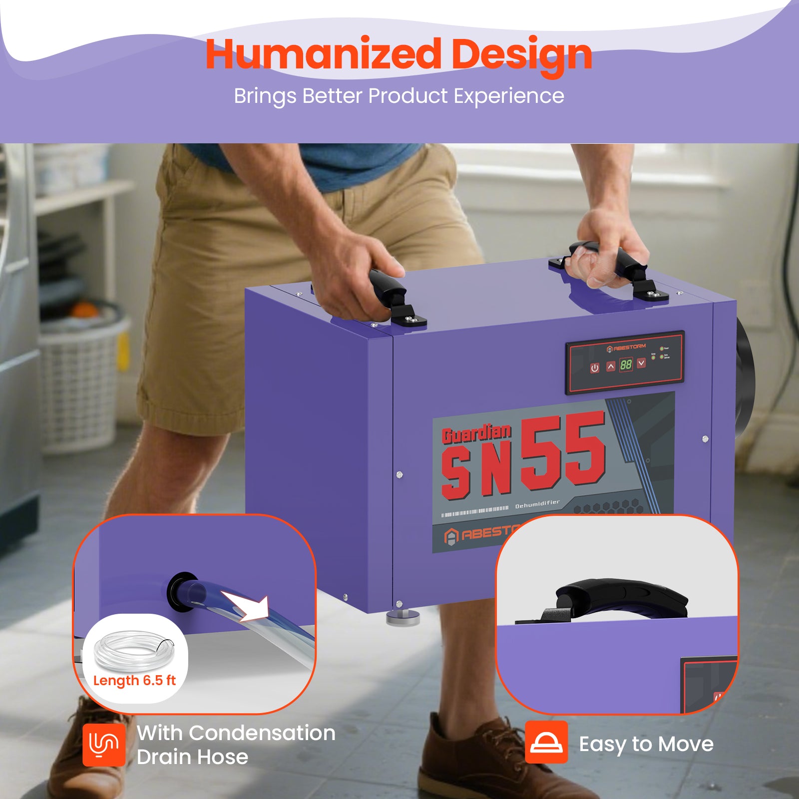 Abestorm 113 Pints Guardian SN55 Crawl Space Dehumidifiers (Purple)