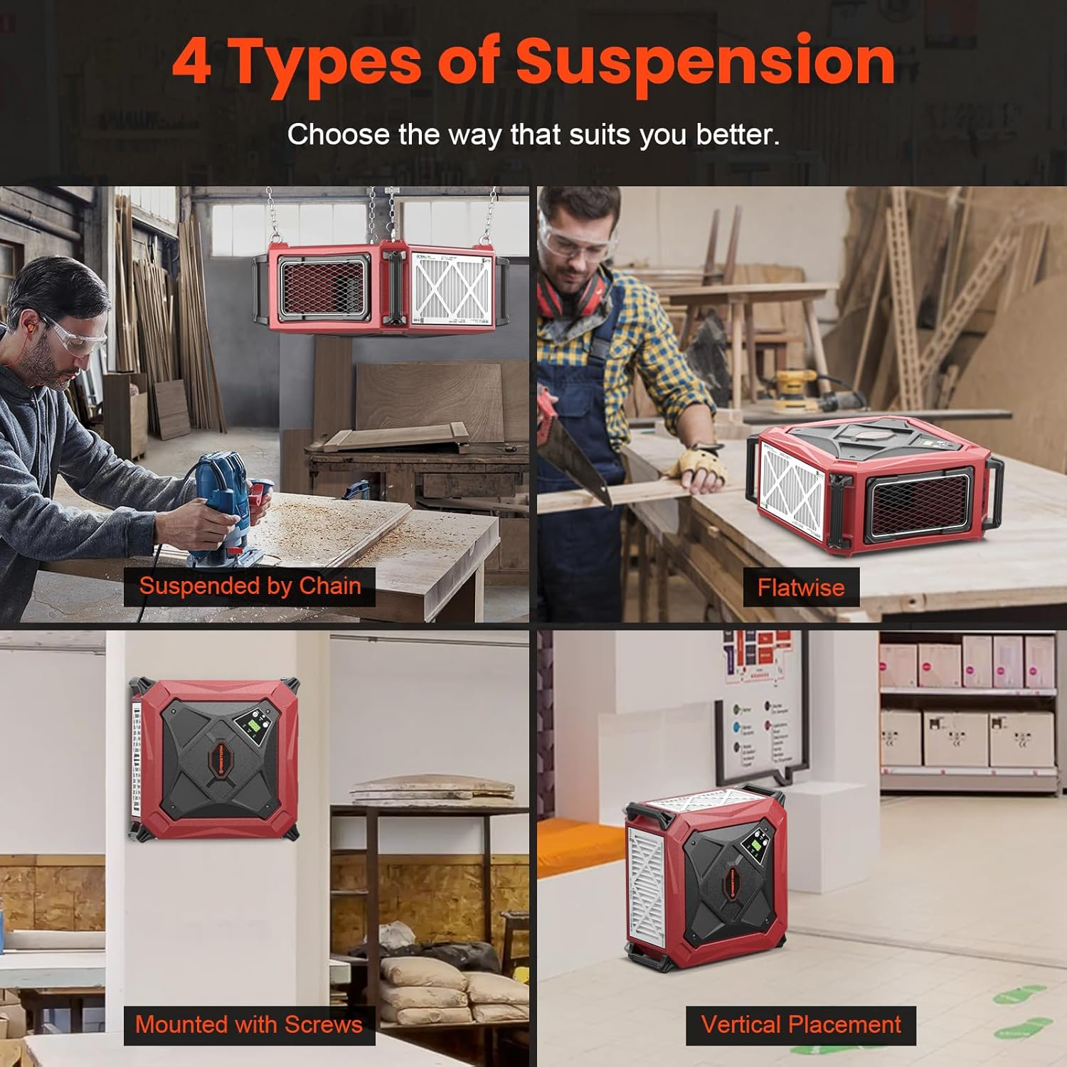 Abestorm 270 Degree Intake Air Filtration System For Woodworking | DecDust 1080