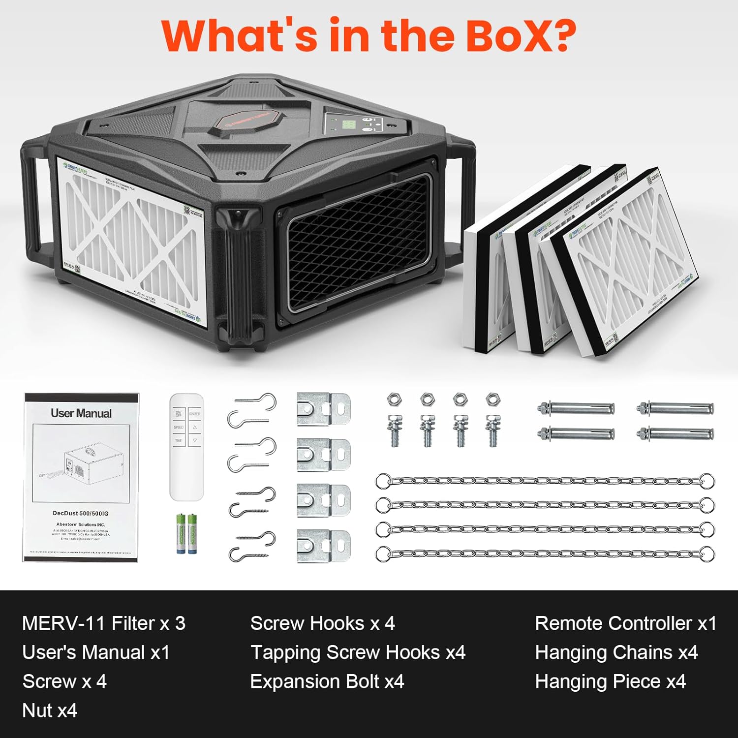 Abestorm 3-side Air Intake Air Filtration System for Woodworking | DecDust 780