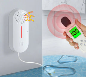Alarm Water Detector Sink Overflow Sensor Alarm Water Leak Detector Basement for Home Floor 90 db with Indicator Light