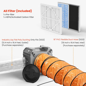 Abestorm 750 CFM Filteair HEPA S1 Air Scrubber with UV-C Light