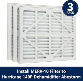 Abestorm 3 Pack MERV-10 Filter for Hurricane 140p