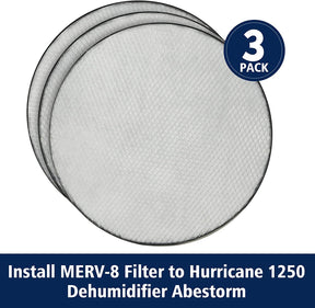 Abestorm 3 Pack MERV-8 Filter for Hurricane 1250